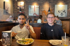 Ajay and Ryan out for the lunch with the boss, what a good boss!