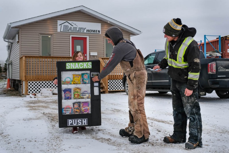 Finally, snacks at work! Stewart and Joel queue to get treats from the new Bailey Homes vending machine during their coffee break. Happy Halloween from Emma and the Bailey Homes!