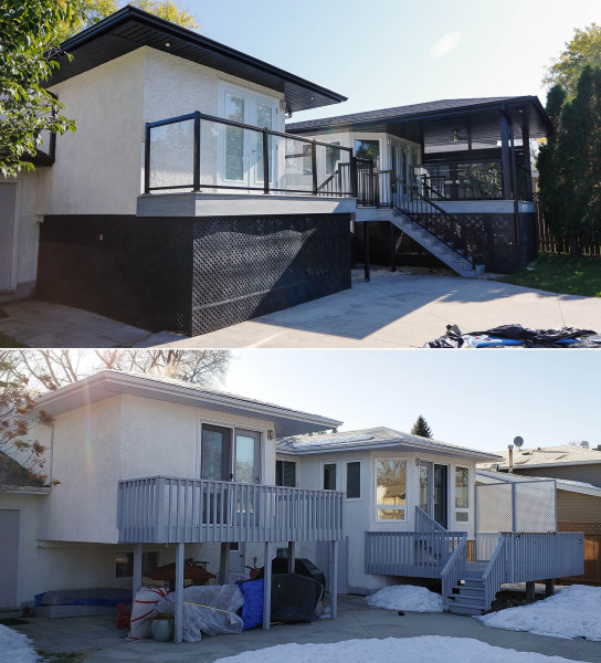 Major reno with new windows, doors, roof, maintenance free deck and new covered roof.