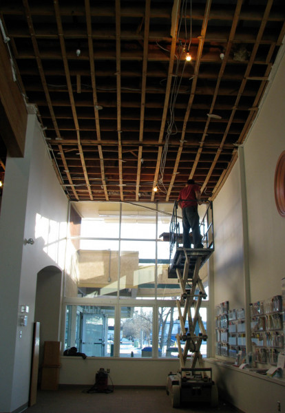 Replaced old ceiling in the Portage la Prairie Centennial Library.