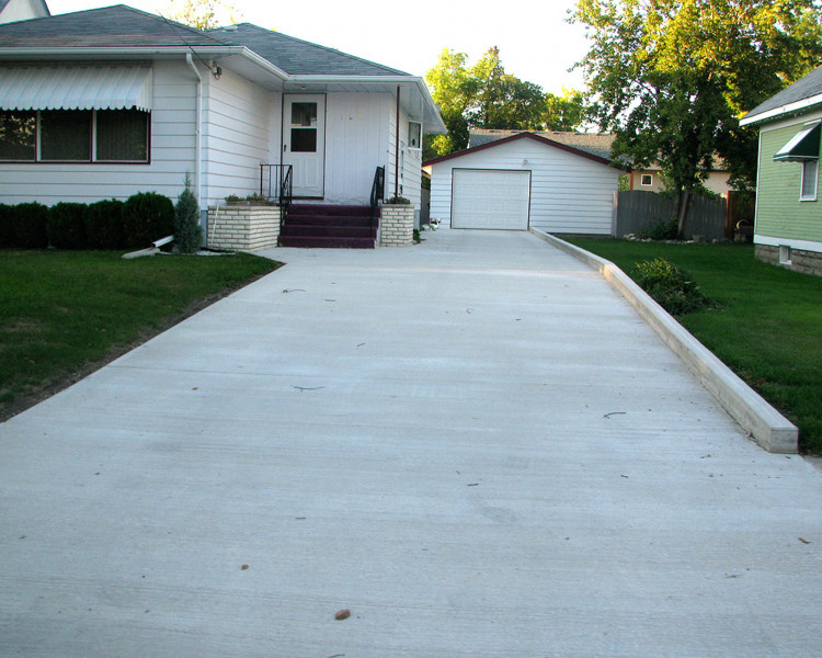 New driveway and curb.