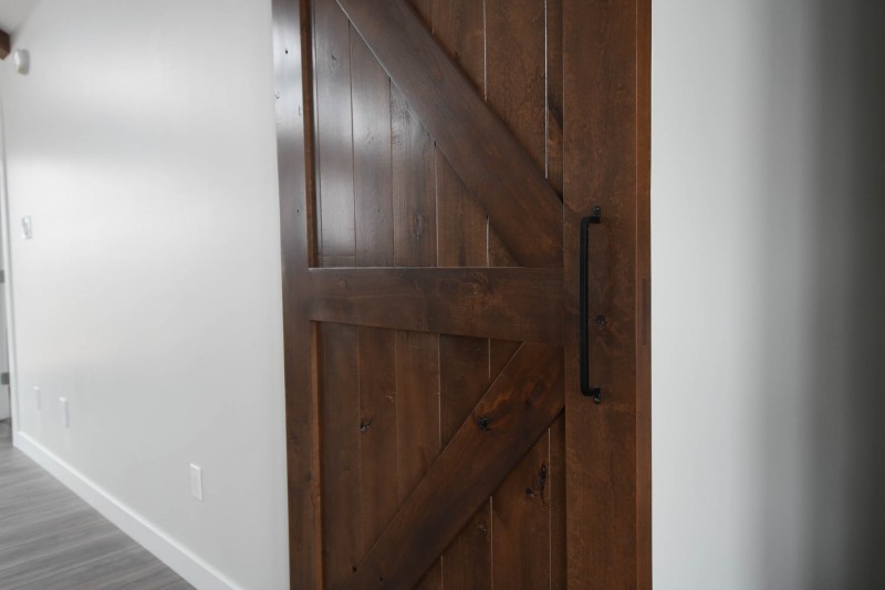 Custom solid wood barn door.